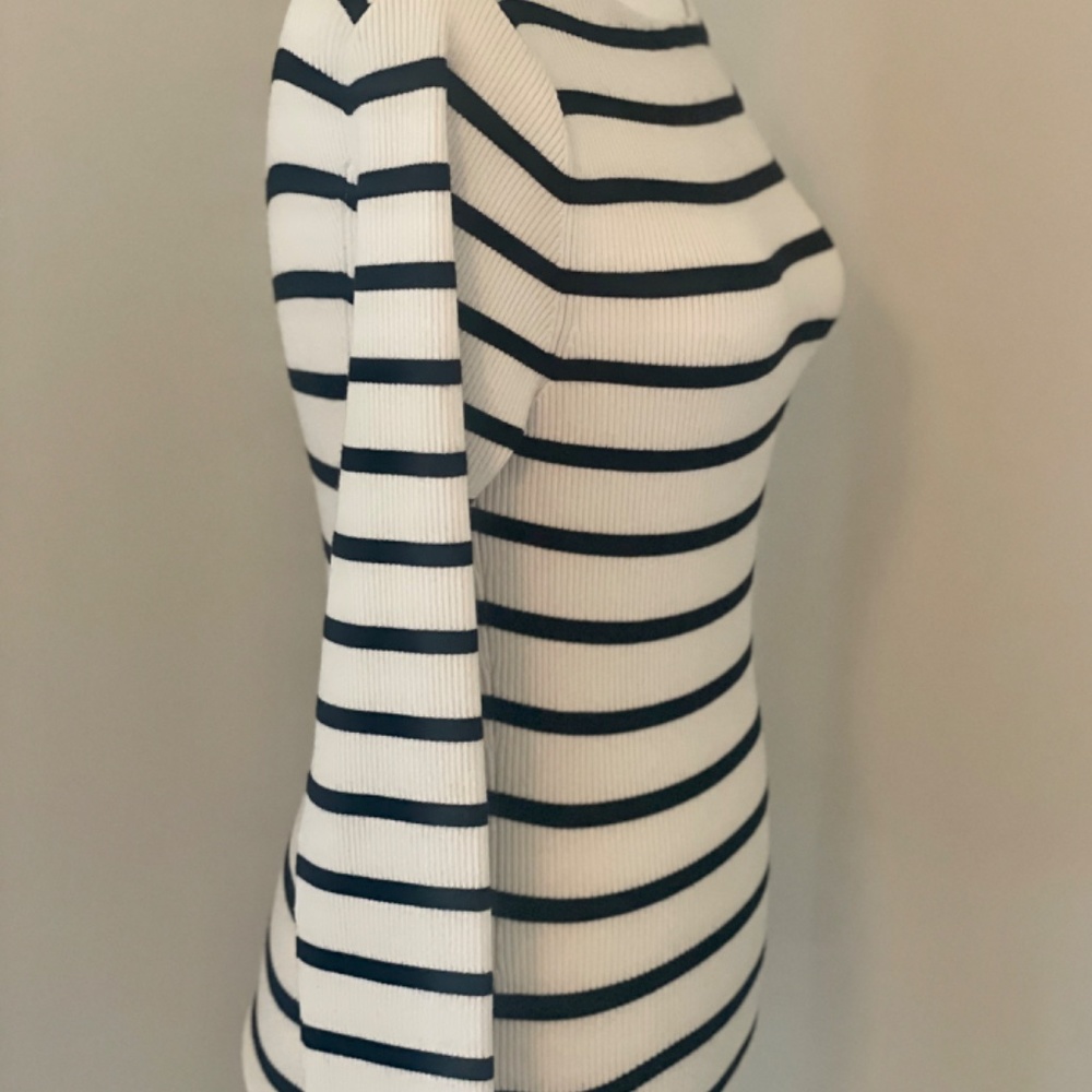 Theory boat/bateau neck fitted sweater with deep V back - Picture 3 of 8